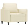 Sillón cuero sintético crema 60 cm de , Sofás - Ref: Foro24-359324, Precio: 176,88 €, Descuento: %