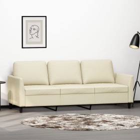 3-Sitzer-Sofa aus cremefarbenem Kunstleder, 180 cm von , Sofas - Ref: Foro24-359339, Preis: 307,99 €, Rabatt: %