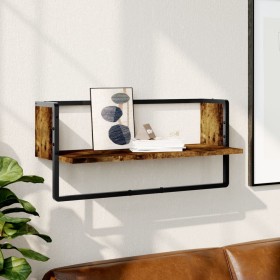 Wall shelves with smoked oak bar 65x25x30 cm by , Shelves and shelves - Ref: Foro24-836290, Price: 20,42 €, Discount: %