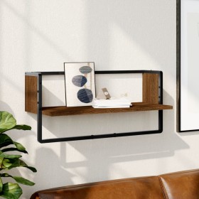 Wall shelf with oak brown bar 65x25x30 cm by , Shelves and shelves - Ref: Foro24-836292, Price: 21,99 €, Discount: %