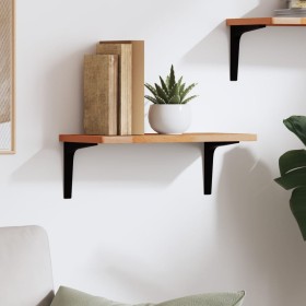 Solid beech wood wall shelf 40x20x1.5 cm by , Shelves and shelves - Ref: Foro24-356021, Price: 14,58 €, Discount: %