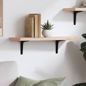 Solid beech wood wall shelf 60x20x2.5 cm by , Shelves and shelves - Ref: Foro24-356014, Price: 24,28 €, Discount: %