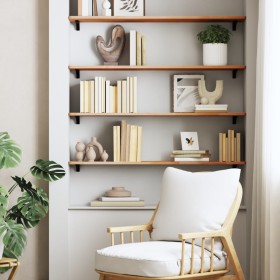 Solid beech wood wall shelf 80x20x1.5 cm by , Shelves and shelves - Ref: Foro24-356023, Price: 20,28 €, Discount: %