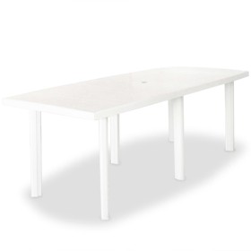 White plastic garden table 210x96x72 cm by vidaXL, Garden tables - Ref: Foro24-43595, Price: 236,62 €, Discount: %