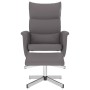 Sillón reclinable con reposapiés cuero sintético gris de , Sillones - Ref: Foro24-356591, Precio: 149,99 €, Descuento: %