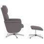 Sillón reclinable con reposapiés cuero sintético gris de , Sillones - Ref: Foro24-356591, Precio: 149,99 €, Descuento: %