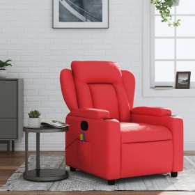 Red synthetic leather reclining massage chair by , Armchairs - Ref: Foro24-372439, Price: 247,78 €, Discount: %