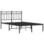 Bed frame with black metal headboard 120x200 cm by , Beds and slatted bases - Ref: Foro24-373689, Price: 91,52 €, Discount: %