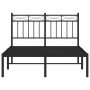 Bed frame with black metal headboard 120x200 cm by , Beds and slatted bases - Ref: Foro24-373689, Price: 91,52 €, Discount: %