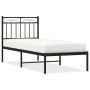 Bed frame with black metal headboard 80x200 cm by , Beds and slatted bases - Ref: Foro24-373682, Price: 63,55 €, Discount: %