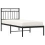 Bed frame with black metal headboard 80x200 cm by , Beds and slatted bases - Ref: Foro24-373682, Price: 63,55 €, Discount: %