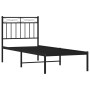 Bed frame with black metal headboard 80x200 cm by , Beds and slatted bases - Ref: Foro24-373682, Price: 63,55 €, Discount: %