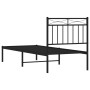 Bed frame with black metal headboard 80x200 cm by , Beds and slatted bases - Ref: Foro24-373682, Price: 63,55 €, Discount: %