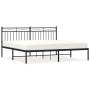 Bed frame with black metal headboard 183x213 cm by , Beds and slatted bases - Ref: Foro24-373696, Price: 102,51 €, Discount: %