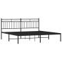 Bed frame with black metal headboard 183x213 cm by , Beds and slatted bases - Ref: Foro24-373696, Price: 102,51 €, Discount: %