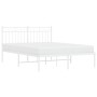 Metal bed frame with white headboard 135x190 cm by , Beds and slatted bases - Ref: Foro24-373739, Price: 91,57 €, Discount: %