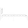 Metal bed frame with white headboard 135x190 cm by , Beds and slatted bases - Ref: Foro24-373739, Price: 91,57 €, Discount: %