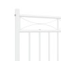 Metal bed frame with white headboard 135x190 cm by , Beds and slatted bases - Ref: Foro24-373739, Price: 91,57 €, Discount: %