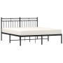 Estructura de cama con cabecero metal negro 160x200 cm de , Camas y somieres - Ref: Foro24-373694, Precio: 105,34 €, Descuent...