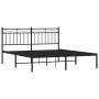 Estructura de cama con cabecero metal negro 160x200 cm de , Camas y somieres - Ref: Foro24-373694, Precio: 105,34 €, Descuent...