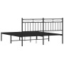 Estructura de cama con cabecero metal negro 160x200 cm de , Camas y somieres - Ref: Foro24-373694, Precio: 105,34 €, Descuent...