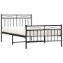 Bed frame with headboard and black metal footboard 107x203cm by , Beds and slatted bases - Ref: Foro24-373705, Price: 77,99 €...