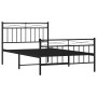 Bed frame with headboard and black metal footboard 107x203cm by , Beds and slatted bases - Ref: Foro24-373705, Price: 77,99 €...