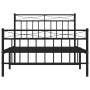 Bed frame with headboard and black metal footboard 107x203cm by , Beds and slatted bases - Ref: Foro24-373705, Price: 77,99 €...