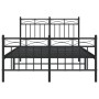 Estructura de cama cabecero y estribo metal negro 120x200 cm de , Camas y somieres - Ref: Foro24-373707, Precio: 101,64 €, De...