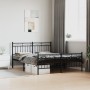 Black metal headboard and footboard bed frame 150x200 cm by , Beds and slatted bases - Ref: Foro24-373711, Price: 112,42 €, D...