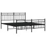 Black metal headboard and footboard bed frame 150x200 cm by , Beds and slatted bases - Ref: Foro24-373711, Price: 112,42 €, D...