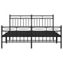 Black metal headboard and footboard bed frame 150x200 cm by , Beds and slatted bases - Ref: Foro24-373711, Price: 112,42 €, D...