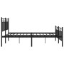 Black metal headboard and footboard bed frame 150x200 cm by , Beds and slatted bases - Ref: Foro24-373711, Price: 112,42 €, D...