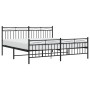 Black metal headboard and footboard bed frame 180x200 cm by , Beds and slatted bases - Ref: Foro24-373713, Price: 120,01 €, D...