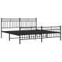 Black metal headboard and footboard bed frame 180x200 cm by , Beds and slatted bases - Ref: Foro24-373713, Price: 120,01 €, D...