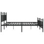 Black metal headboard and footboard bed frame 180x200 cm by , Beds and slatted bases - Ref: Foro24-373713, Price: 120,01 €, D...