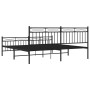 Black metal headboard and footboard bed frame 180x200 cm by , Beds and slatted bases - Ref: Foro24-373713, Price: 120,01 €, D...