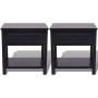 Black wooden nightstands 2 units by vidaXL, Nightstands - Ref: Foro24-242873, Price: 79,45 €, Discount: %