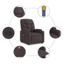 Dark Brown Fabric Reclining Massage Chair by , Armchairs - Ref: Foro24-372458, Price: 232,88 €, Discount: %