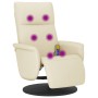 Massageliege mit Fußstütze aus cremefarbenem Kunstleder von , Sessel - Ref: Foro24-356553, Preis: 224,99 €, Rabatt: %