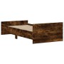 Estructura de cama madera de ingeniería roble humo 100x200 cm de , Camas y somieres - Ref: Foro24-835936, Precio: 100,85 €, D...