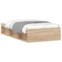 Sonoma oak bed frame 100x200 cm by , Beds and slatted bases - Ref: Foro24-3203833, Price: 157,78 €, Discount: %