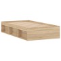 Sonoma oak bed frame 100x200 cm by , Beds and slatted bases - Ref: Foro24-3203833, Price: 157,78 €, Discount: %