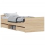 Bed frame with Sonoma oak headboard and footboard 75x190 cm by , Beds and slatted bases - Ref: Foro24-3203819, Price: 154,53 ...