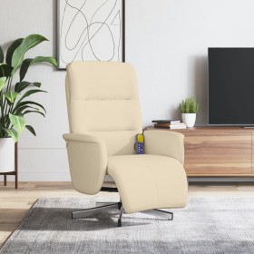 Recliner massage chair with footrest cream fabric by , Armchairs - Ref: Foro24-356579, Price: 222,99 €, Discount: %