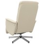 Sillón reclinable de masaje con reposapiés tela color crema de , Sillones - Ref: Foro24-356579, Precio: 222,47 €, Descuento: %