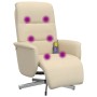 Recliner massage chair with footrest cream fabric by , Armchairs - Ref: Foro24-356579, Price: 222,47 €, Discount: %