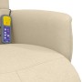 Recliner massage chair with footrest cream fabric by , Armchairs - Ref: Foro24-356579, Price: 222,47 €, Discount: %