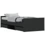 Bed frame with black headboard and footboard 90x200 cm by , Beds and slatted bases - Ref: Foro24-3203804, Price: 217,49 €, Di...