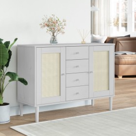 SENJA sideboard rattan look white pine wood 112x40x80 cm by , Sideboards - Ref: Foro24-358026, Price: 131,04 €, Discount: %